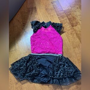 Weissman Fuchsia and Black Sequin Kids Dance Costume